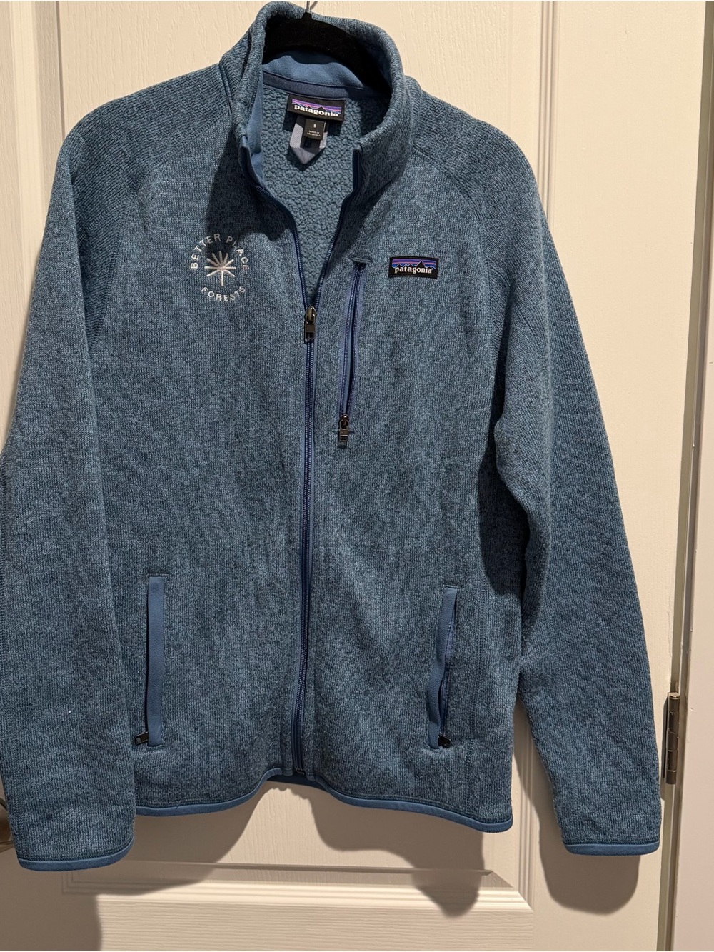 Patagonia Heathered Slate Blue Full-Zip Performance Fleece Jacket